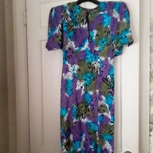 Scarlet Purple Florsl Dress Cap Sleeve Jr 11/12